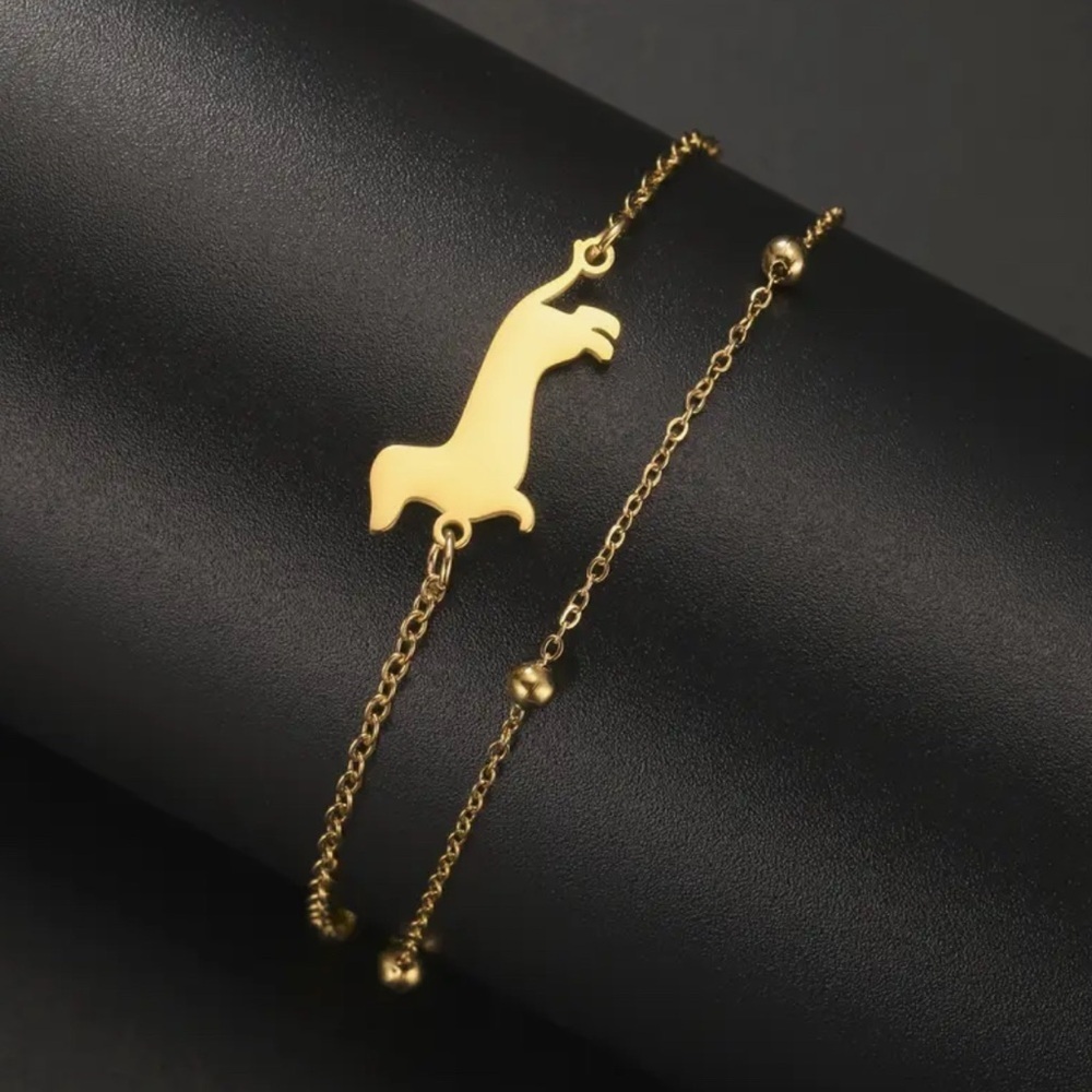 NEW Gold & Silver Dachshund Bracelets